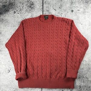 vintage‎ j crew cable knit sweater Pullover Size XL 100% Cotton